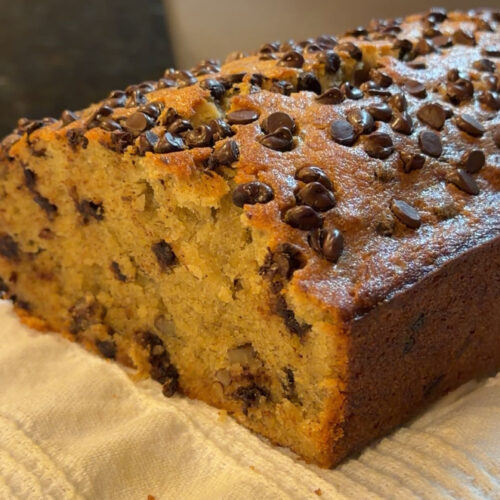 Banana Bread with Chocolate Chips - made by my daughter