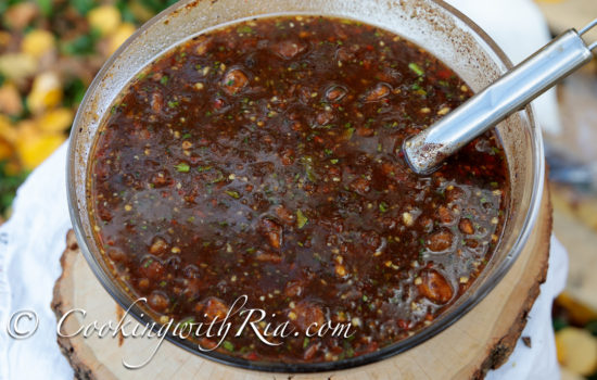 Tamarind Chutney for Doubles and Aloo Pie