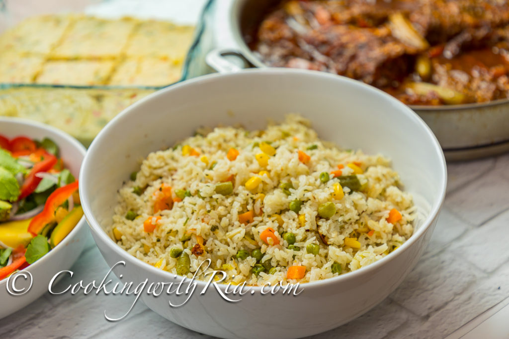 Seasoning Rice with Mixed Veggies