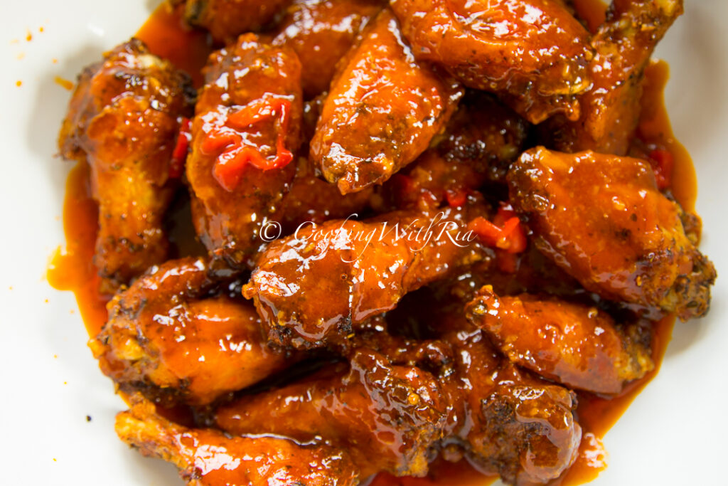 Crispy Air Fryer or Oven Wings with Hot Honey Buffalo Sauce