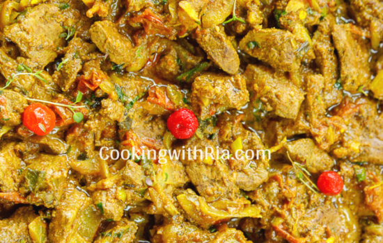 Healthy Turmeric and Geera Liver with Onions