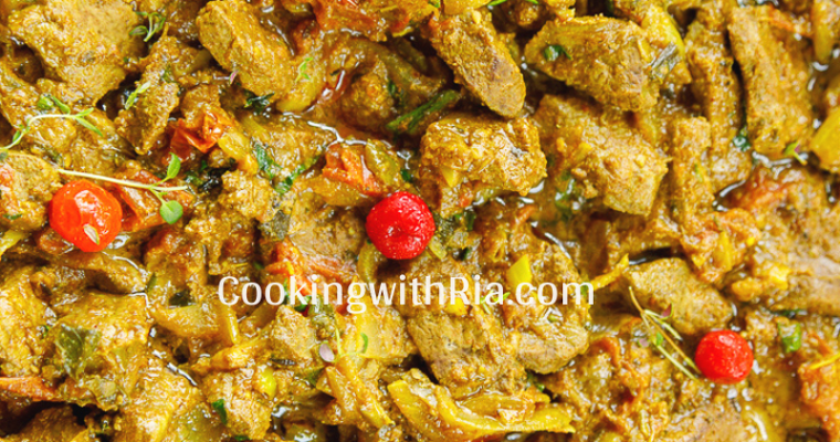 Healthy Turmeric and Geera Liver with Onions