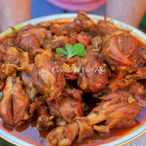 Stewed Chicken Using Less Sugar - Made here with whole legs