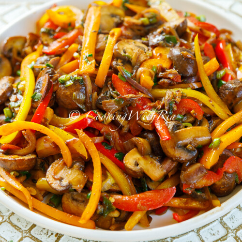 mushroom & bell peppers stir fry