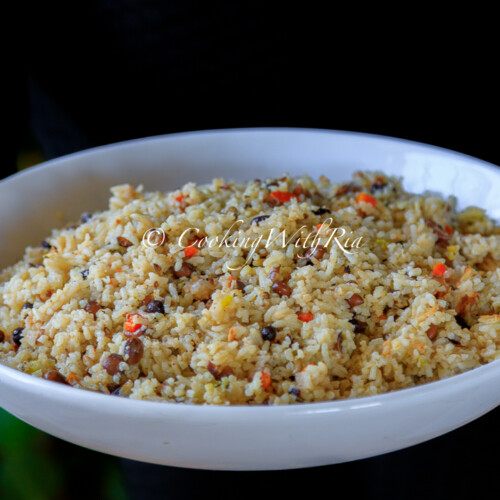 simple rice and peas