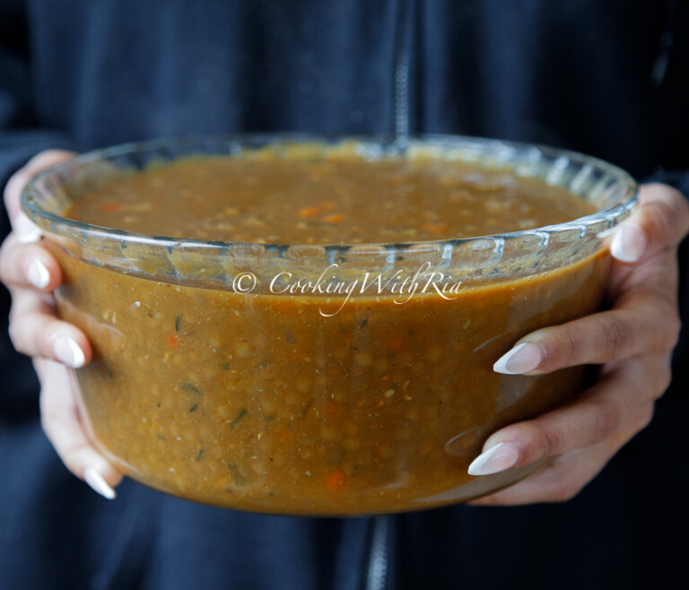 stewed lentils with coconut milk