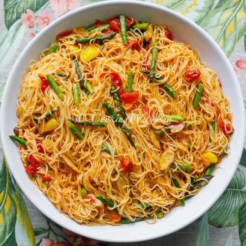 angel hair pasta with tomatoes and asparagus