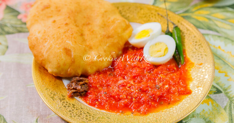 Sunday Lunch Week 29: Simple Comfort for One – Boiled Tomato Choka, Fried Bake & Boiled Egg