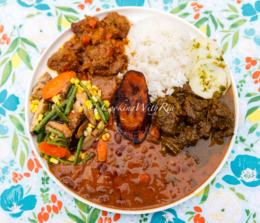 Sunday Lunch Week 30 - Stewed red Beans Curry Duck Stewed lamb