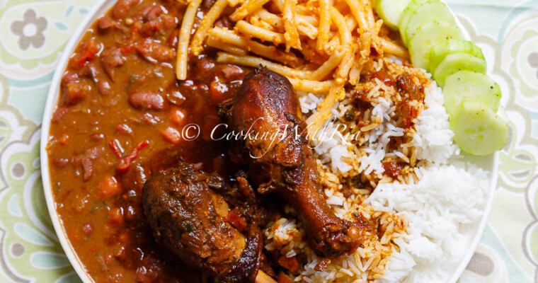 Sunday Lunch Week 36: Stewed Chicken, Beans, Macaroni & a Farmer’s Market Twist