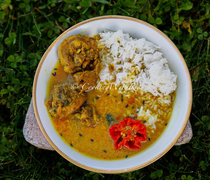 geera chicken dhal and rice