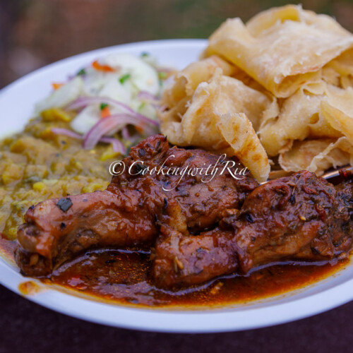 Sunday Lunch Week 47 stewed chicken curry baigan and aloo