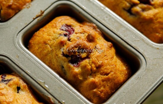 Eggless Blueberry Banana Bread Mini Loaves