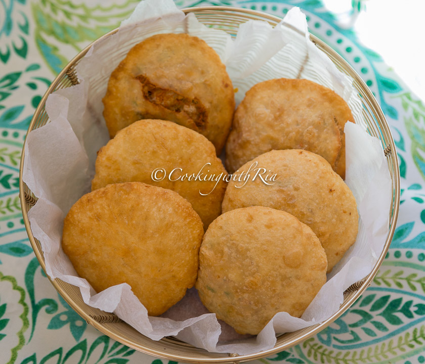 caribbean canned salmon pie | salmon stuffed fried bake