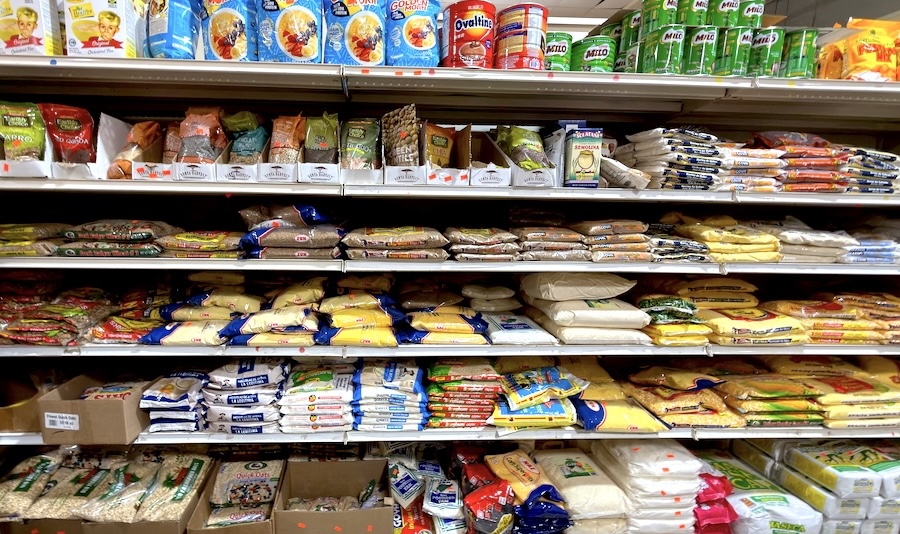 Caribbean Pantry - Flour & Grains Section at the West Indian Supermarket