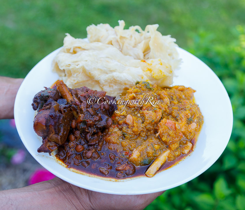 trinidad pumpkin with mixed seafood