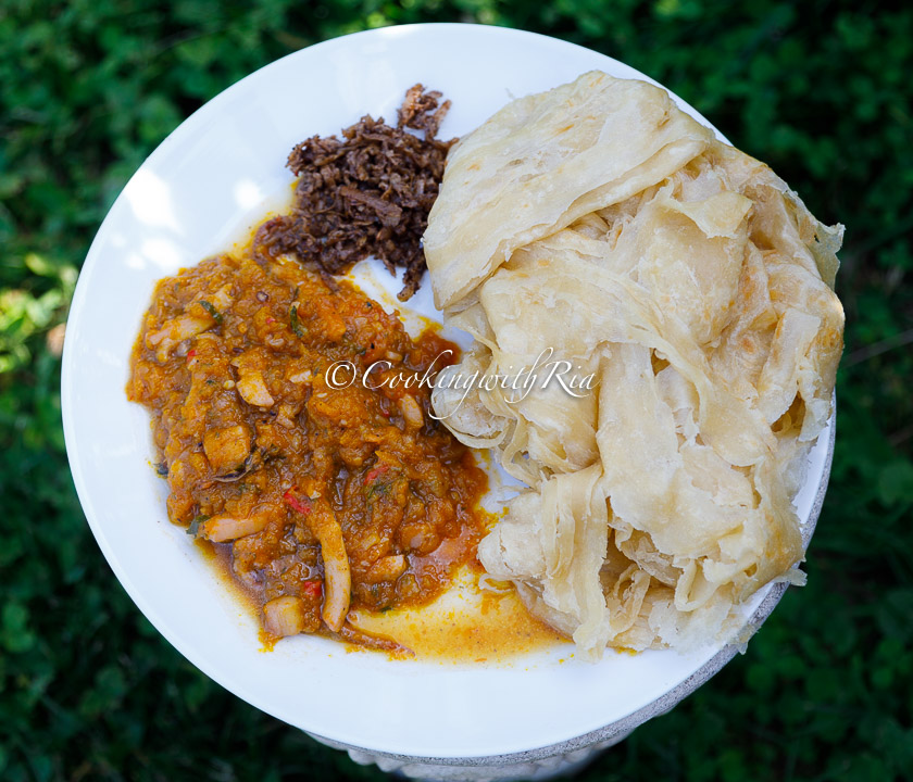 trinidad pumpkin with mixed seafood