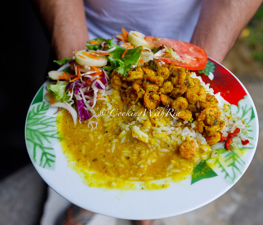 trinidad salad curry shrimp